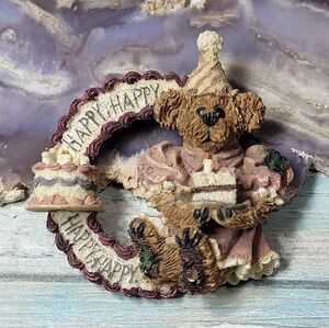 Happy Birthday Bear with Cake Brooch.